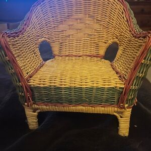 Doll size wicker chair
